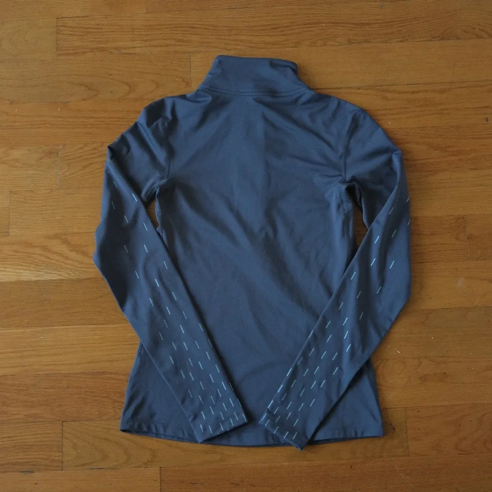 Nike Pro Quarter Zip Pullover Blue Dri-FIT Reflective Running‎ Training M